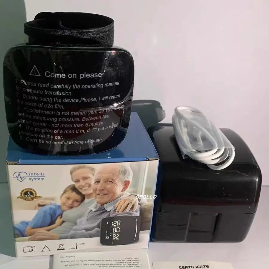 Rechargeable Wrist Sphygmomanometer with Voice in Multiple Languages