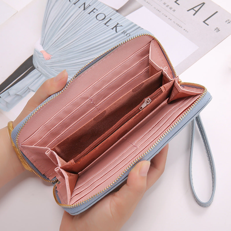 Long Crown Embroidery Thread Single Zip Clutch Wallet Women - Embroidery Thread Wallet Taking Fashion to New Heights