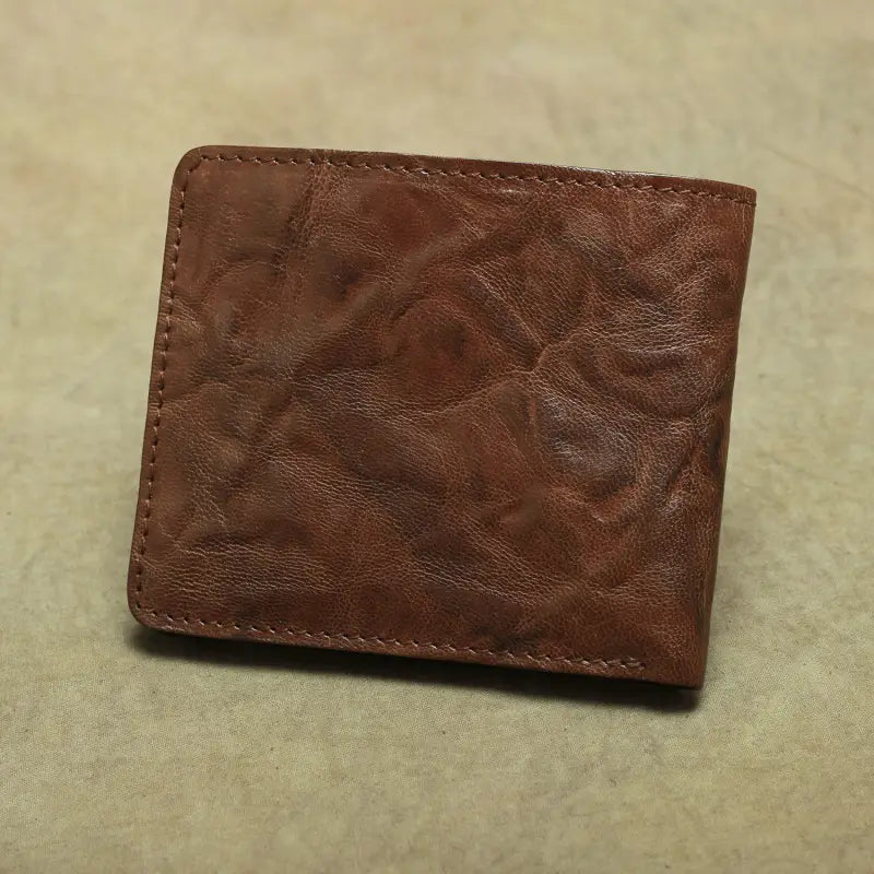 Portefeuille de bifold en cuir authentique vertical et horizontal Slim Card Portez pour les hommes