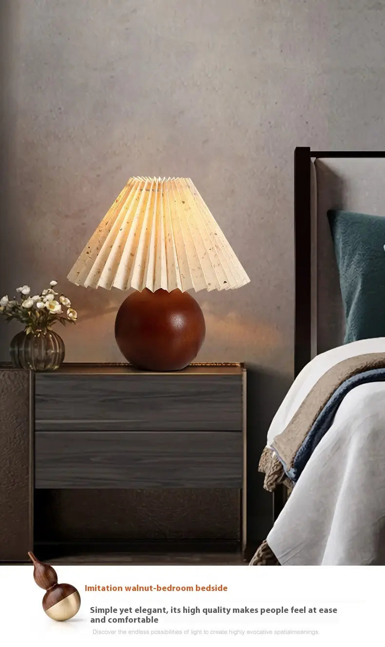 Walnut Color Changing Tricolor Bulb for Bedroom Bedside Lamp and Cozy Atmosphere Table