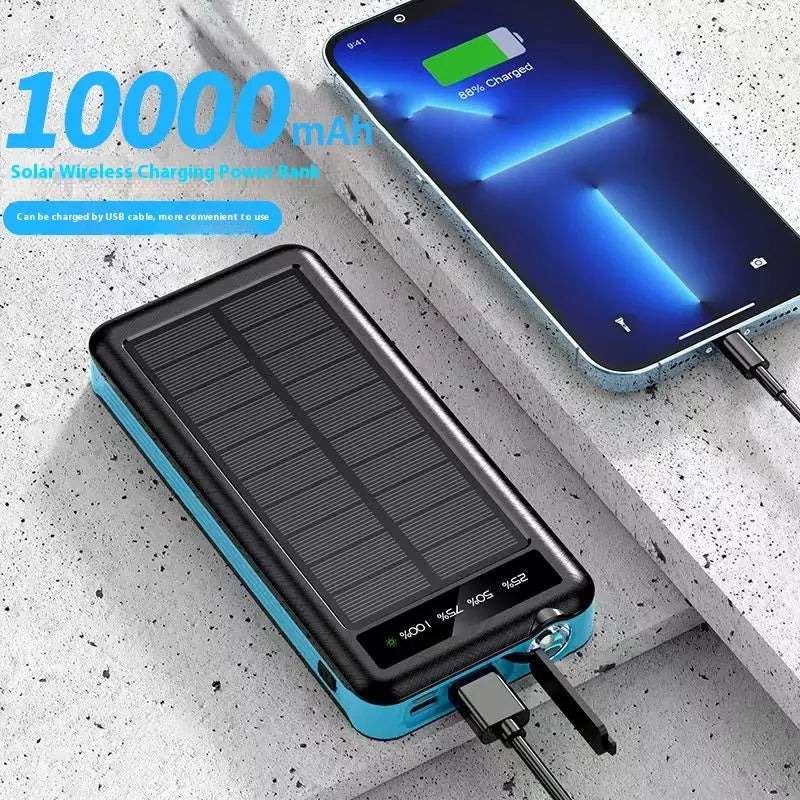 Banc Cumhachta Gréine 10000Mah faoi stiúir Lantern Lantern Charger Lantern Charger Solas Iniompartha