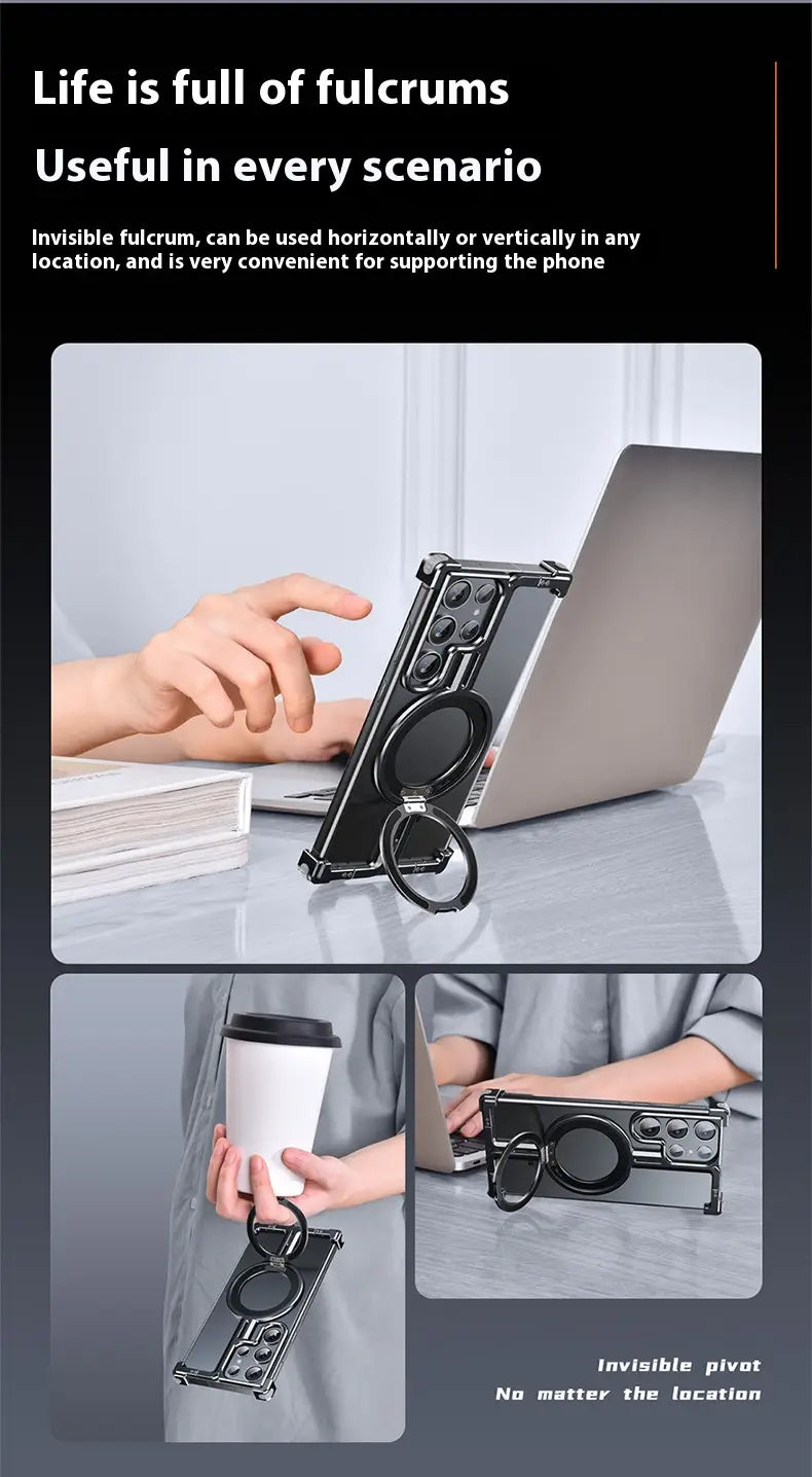 Samsung Metal Phone Case med godstät magnetiskt täckning