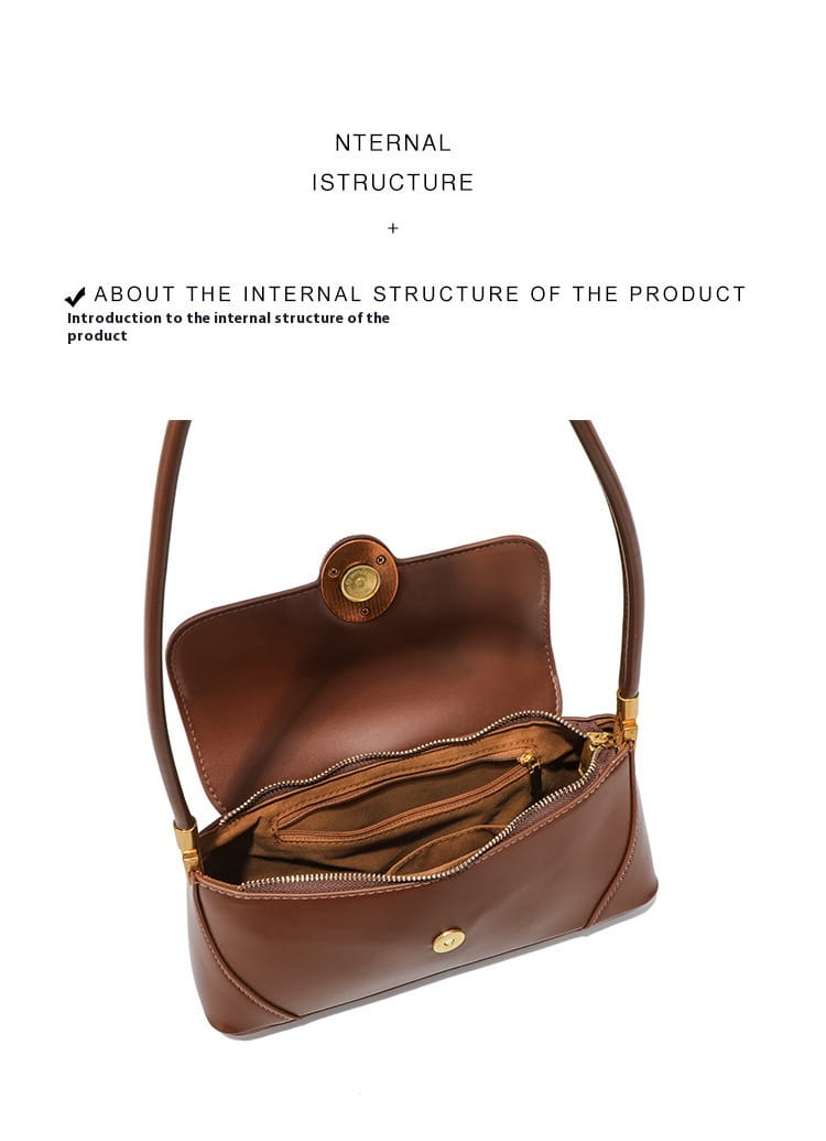 Sac à bandoulière en cuir Pu rétro pour les femmes avec une doublure douce et une poche de sandwich