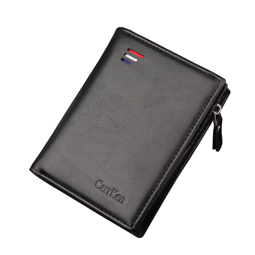 PU Leather Wallet with Opening Zipper Buckle for United States and CHF Buyers