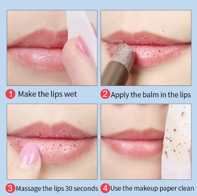 3.5g Shea Butter Lip Scrub Makeup Nourishing Moisturizing Lipbalm Anti Aging Exfoliating Full Lip Balm Remove Dead Skin