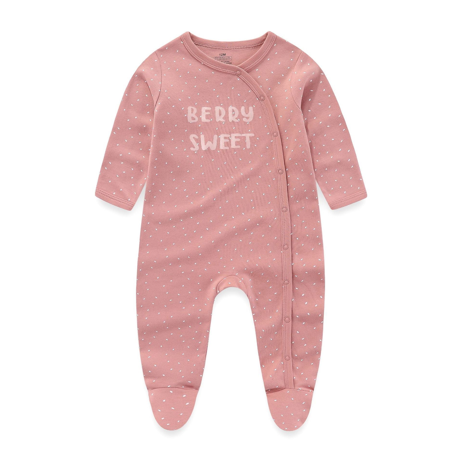 3 Pieces New Baby Cotton Long-sleeved Jumpsuit Baby Foot-wrapped Romper Boneless Sewing Pajamas - Baby Jumpsuit: Cozy