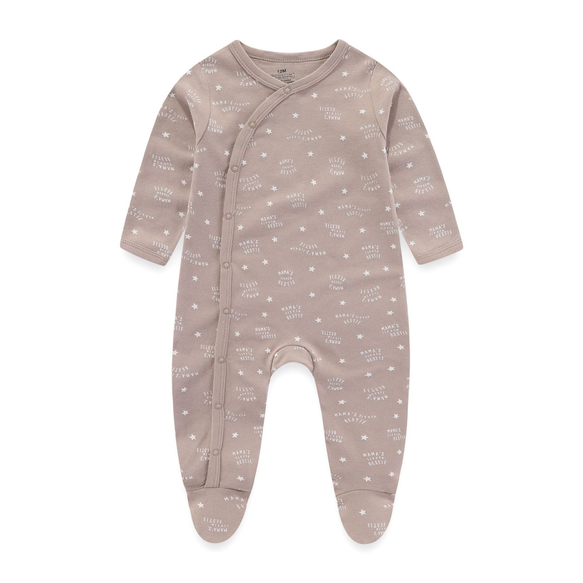 3 Pieces New Baby Cotton Long-sleeved Jumpsuit Baby Foot-wrapped Romper Boneless Sewing Pajamas - Baby Jumpsuit: Cozy