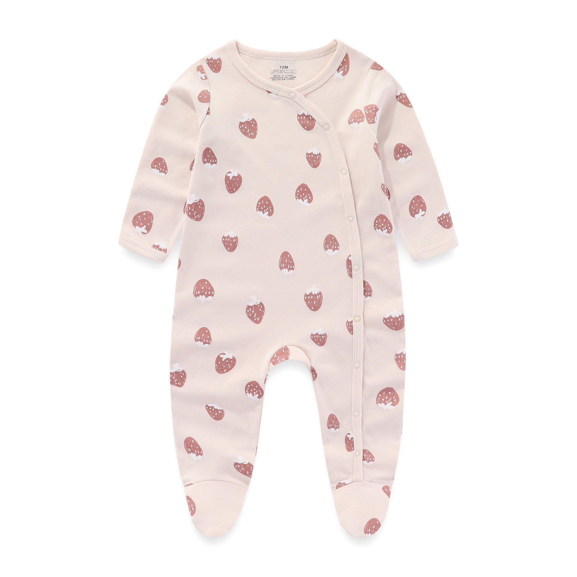 3 Pieces New Baby Cotton Long-sleeved Jumpsuit Baby Foot-wrapped Romper Boneless Sewing Pajamas - Baby Jumpsuit: Cozy