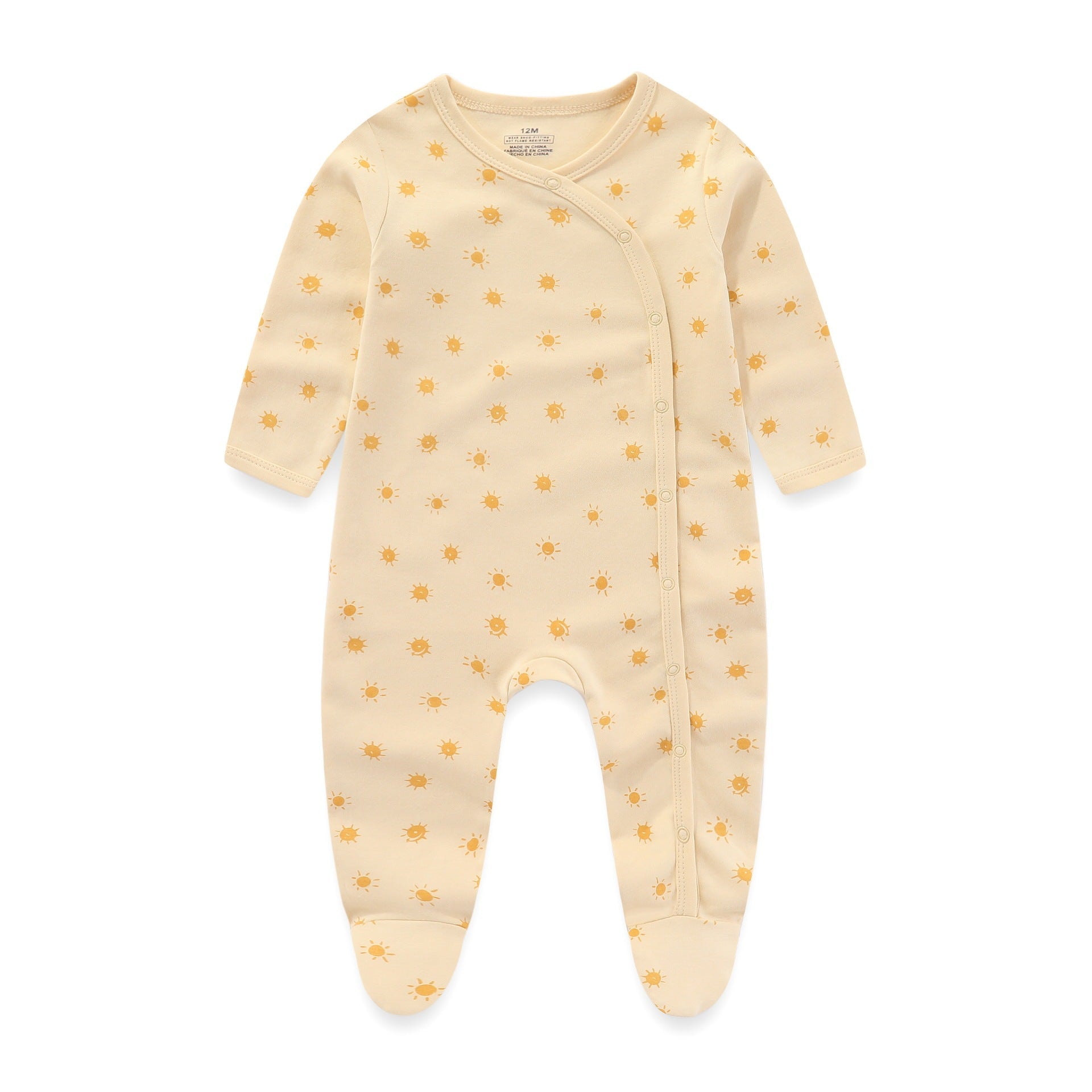 3 Pieces New Baby Cotton Long-sleeved Jumpsuit Baby Foot-wrapped Romper Boneless Sewing Pajamas - Baby Jumpsuit: Cozy