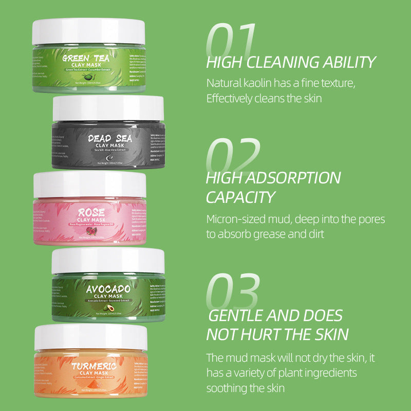 3-Year Sample Clay Mask Set with Rose and Green Tea Cleaning Masks - Teleplus green tea cleaning mask rose clay
