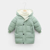 Children's down padded jacket thick mid-length - Light green