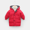 Children's down padded jacket thick mid-length - Red