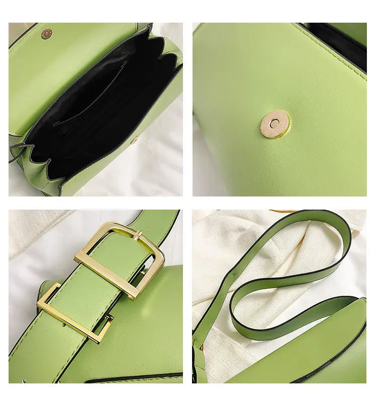 Milky White Cylinder Pu axelväska Justerbar remmulti-färghandväska