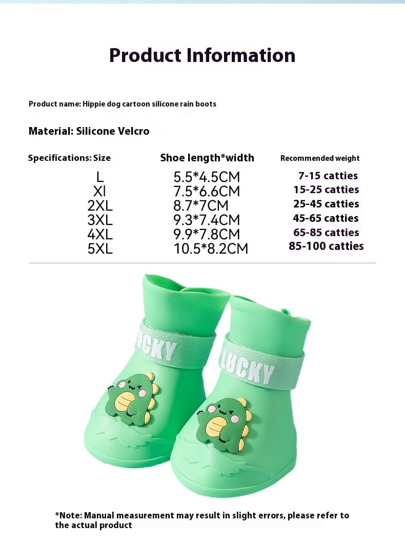 Vedenpitämättömät silikonikoiran saappaat suositellun painoon 3,5 kg-12 kg