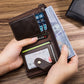 Double Zipper Buckle Leather Men’s Wallet With Anti-theft Brush - Double Zipper Buckle Wallet For Stealthy Spendings