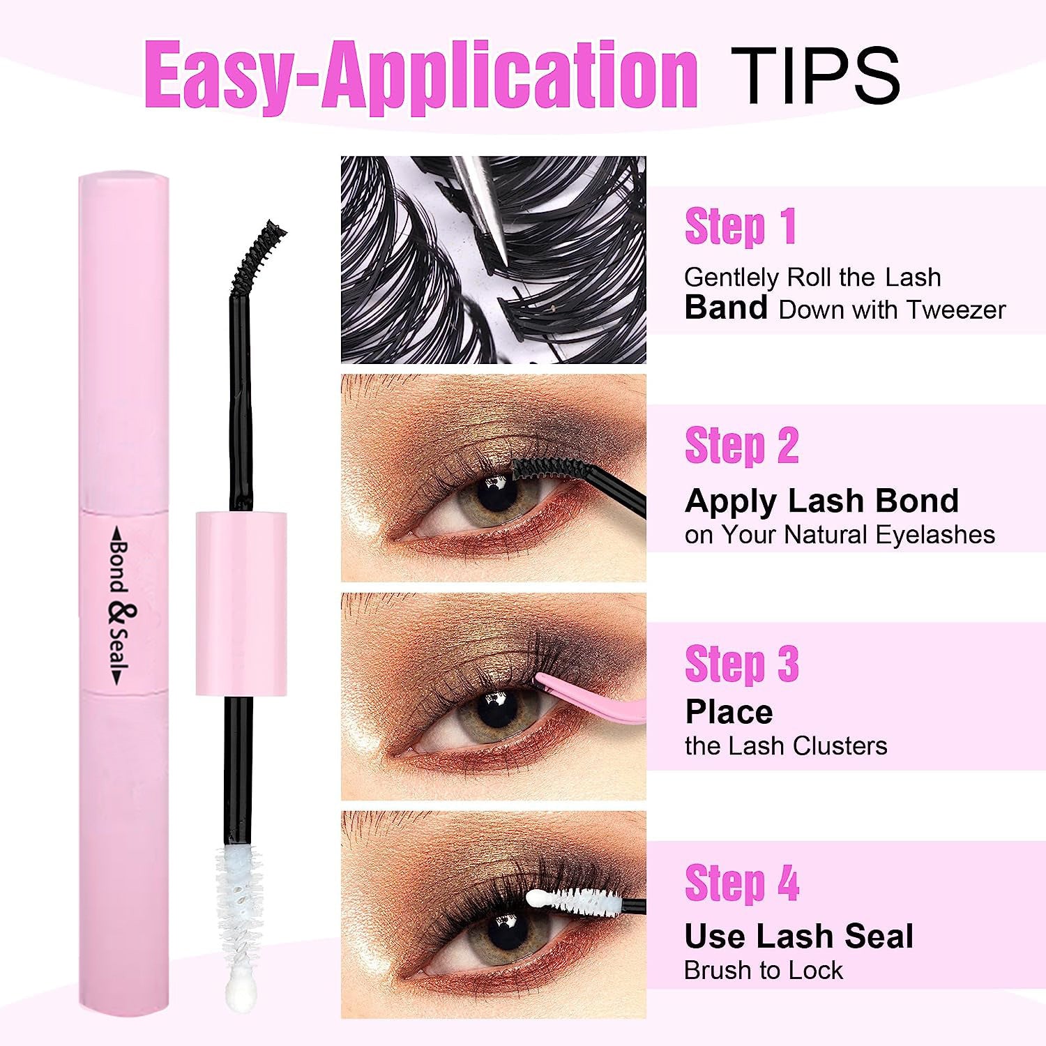 30D 40D Eyelashes Mixed Set with Tweezers and Double-Ended Glue - Teleplus 30d40d eyelashes false mixed
