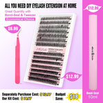 30D 40D Eyelashes Mixed Set with Tweezers and Double-Ended Glue - Teleplus 30d40d eyelashes false mixed