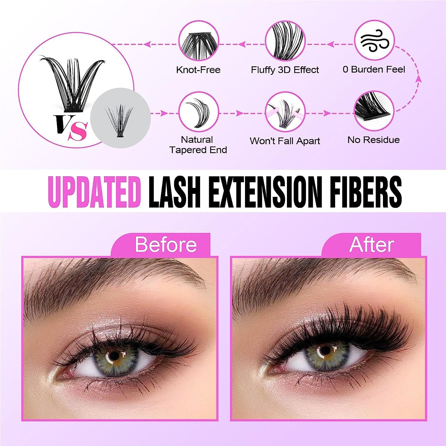30D 40D Eyelashes Mixed Set with Tweezers and Double-Ended Glue - Teleplus 30d40d eyelashes false mixed