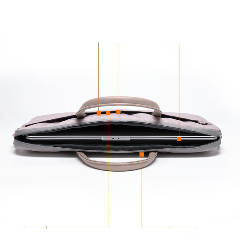 15,6 tums bärbar dator Nylon blixtlås Fodral kompatibel med MacBook Dark Blue Pink