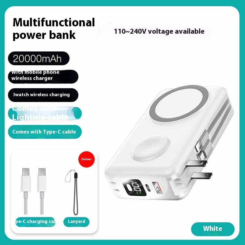 30W Power Bank with Plug Cord High Capacity Lithium Battery Cells - Teleplus 30w power bank plug cord
