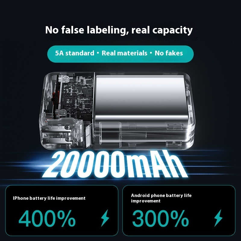 30W Power Bank with Plug Cord High Capacity Lithium Battery Cells - Teleplus 30w power bank plug cord