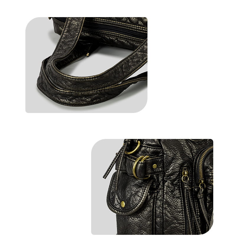 Geanta de căptușeală din piele maro și negru PU pentru femei pentru femei