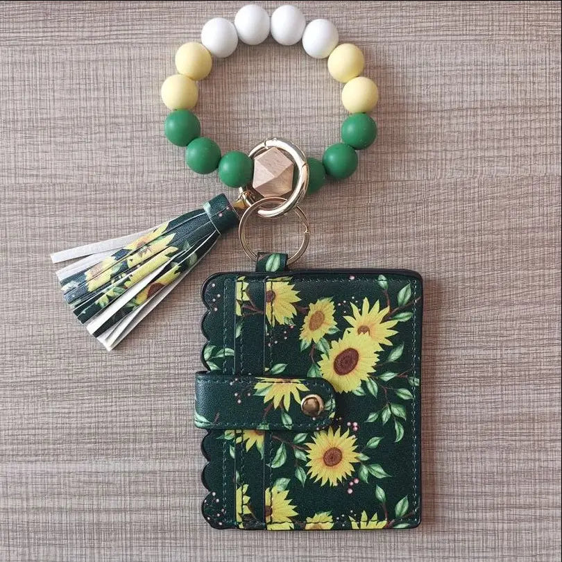 Unisex Leather Card Holder for Fashion Beaded Bracelet and Accessories