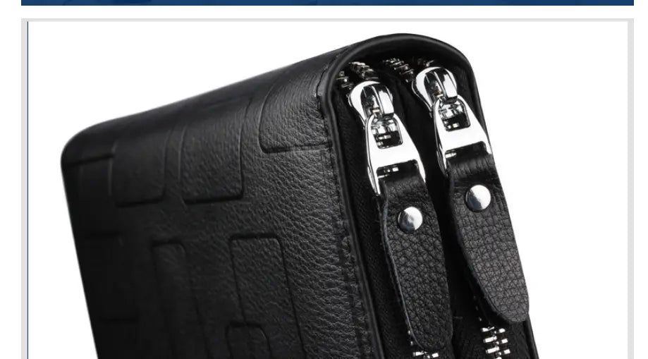 Leather Cowhide Wallet with Zipper and Card Slots for United States CHF