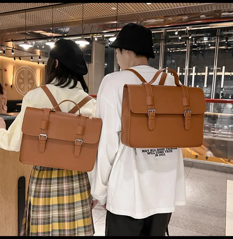 Large Capacity Backpack Korean Retro with Polyester Lining and Sandwich Pocket