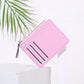 Women’s Bag Holder Zipper Solid Color Lychee Pattern Business Cards - Solid Color Bag Holder for Chic Business Cards