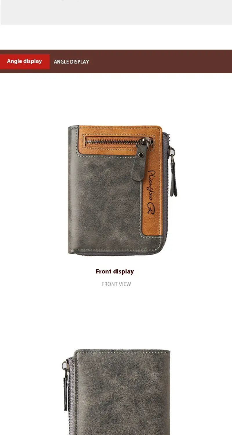 Mens Slim Bifold portefeuille PU Cuir RFID Blocking Carte Bread pour quotidiennement