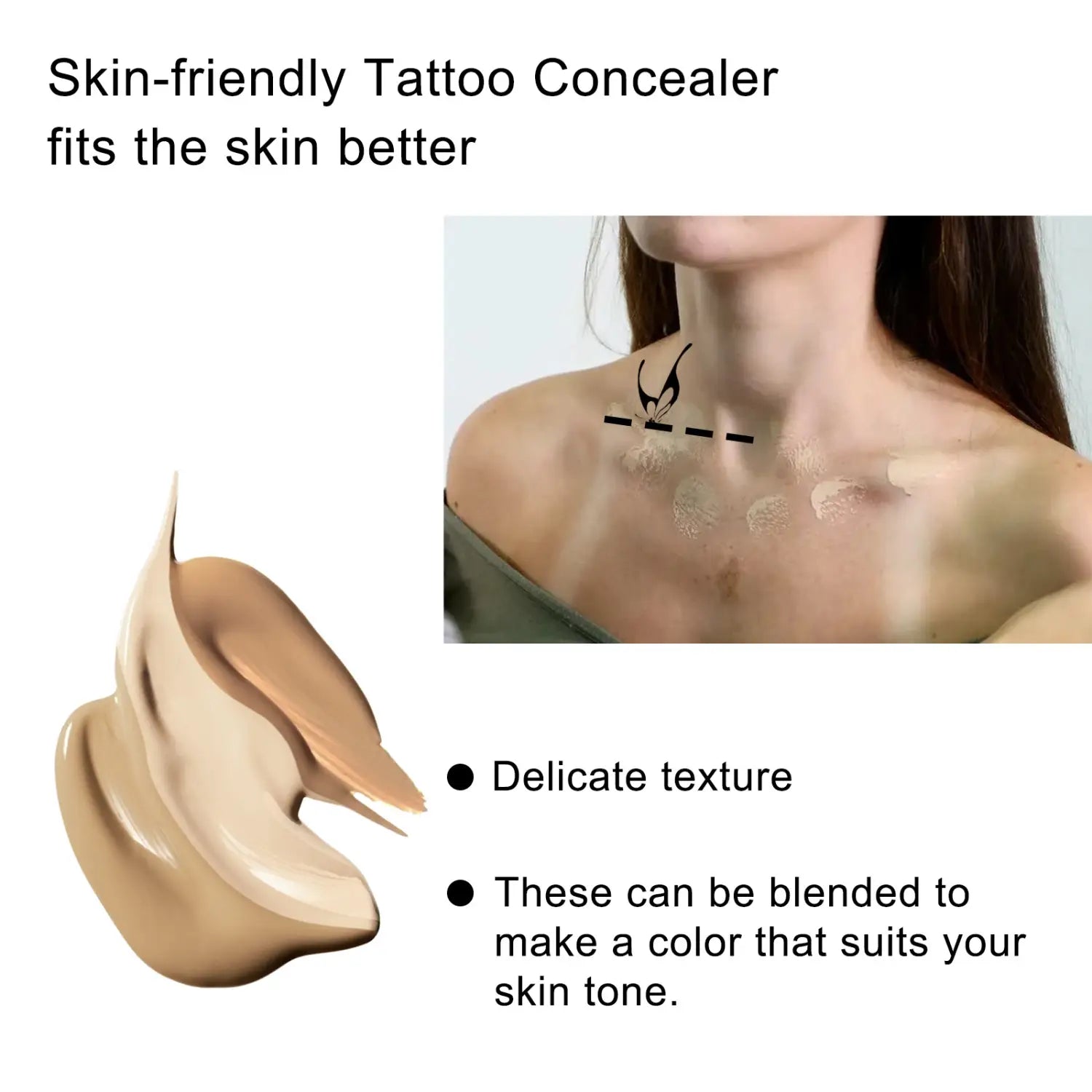 Waterproof Brightening Cover Concealer for Tattoos Scars Birthmarks