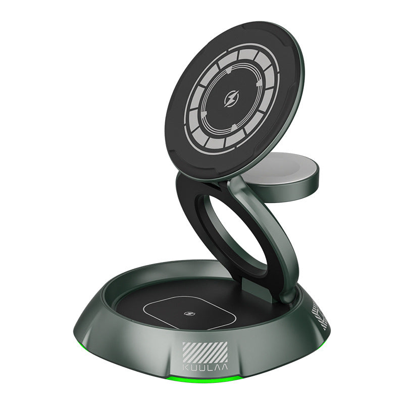 Mobile Phone Watch Headset Three-in-one Magnetic Rotating Wireless Charger - Three-in-One Charger for Phones Watches