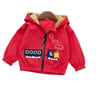 Cartoon train jacket - Red