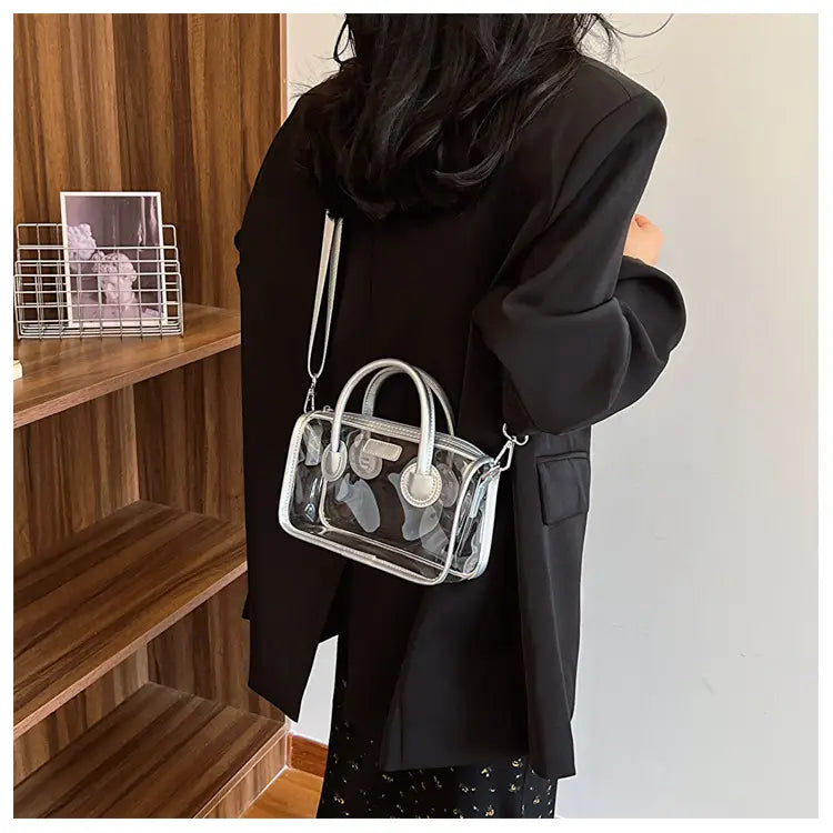 Liten plastreisekoffer Skulderveske for kvinner barn håndbagasje 23cm