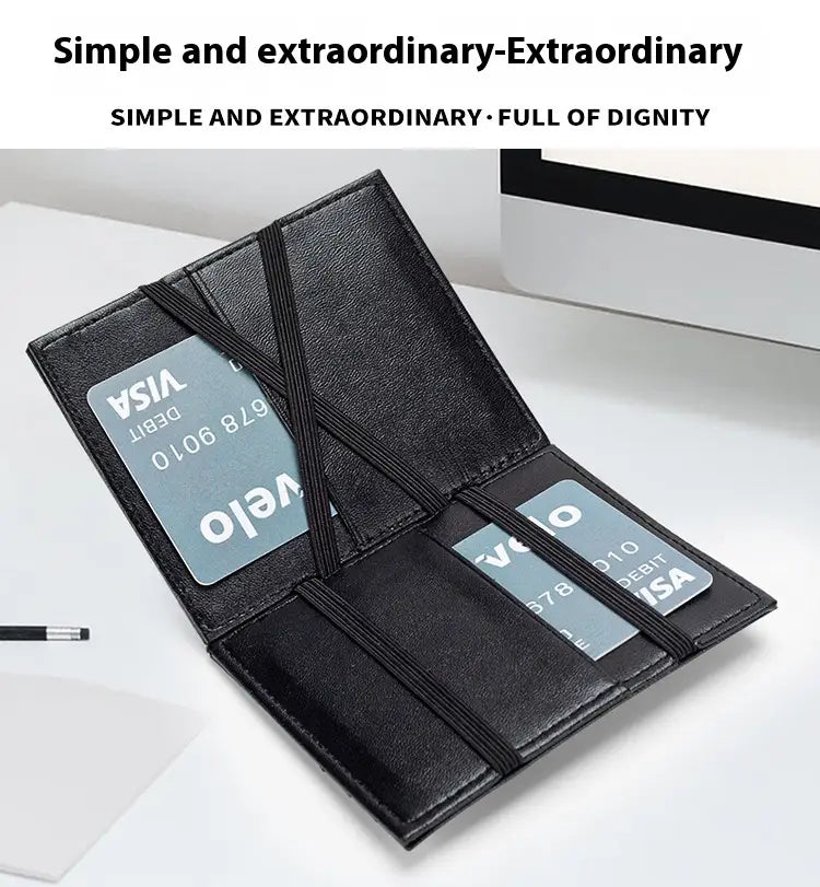 Genuine Leather Wallet for Men in Black Anti-Theft Card Holder Made United States