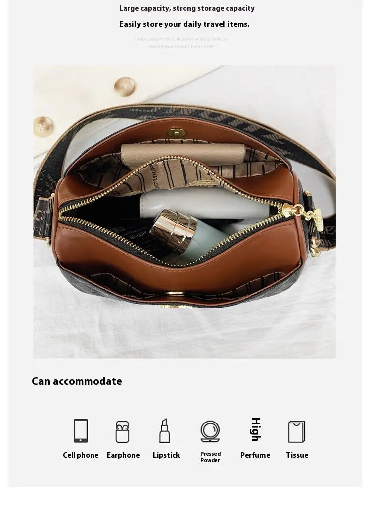 Chessboard Plaid Bag with Wide Shoulder Strap and Multiple Storage Pockets