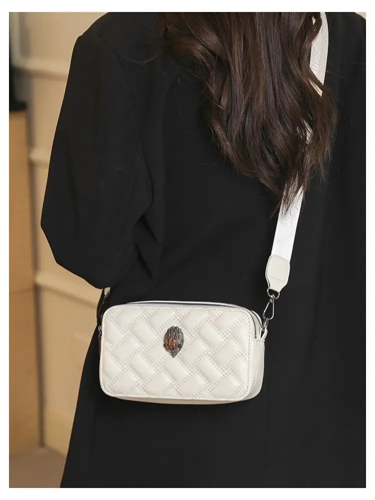 Wide Shoulder Strap Crossbody Bag with Eagle for Daily