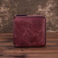 Solid Color Short Cowhide Hand-rub Color Wallet - Solid Color Wallet for Colorful Cowhide Loving Ladies