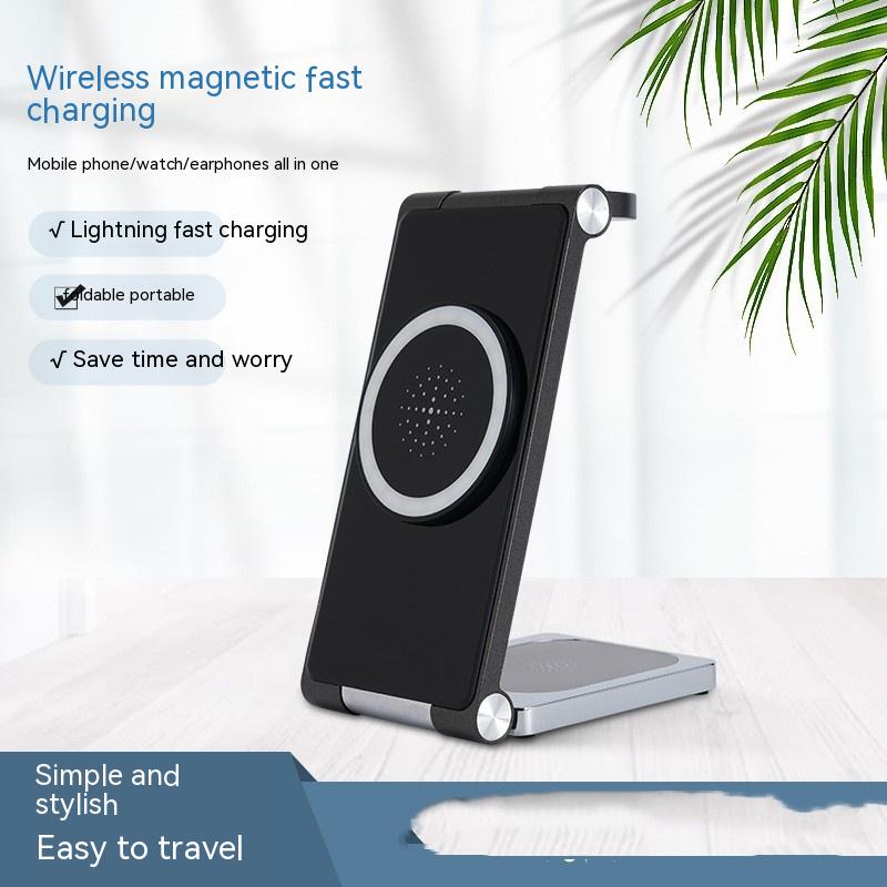 K13-B Metal Wireless Charger for United States CHF Devices Three-in-One Black