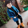 Boy's woolen coat children Korean version - Dark Blue