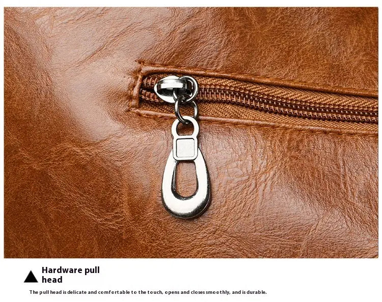 Bruine polyester koffer Organizer tas met ritszak en PU lederen trim