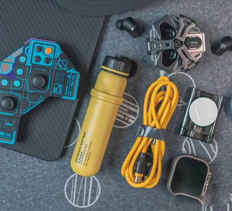 Rechargeable 5000mAh Power Bank with USB-C USB-A Outdoor Lighting for Camping