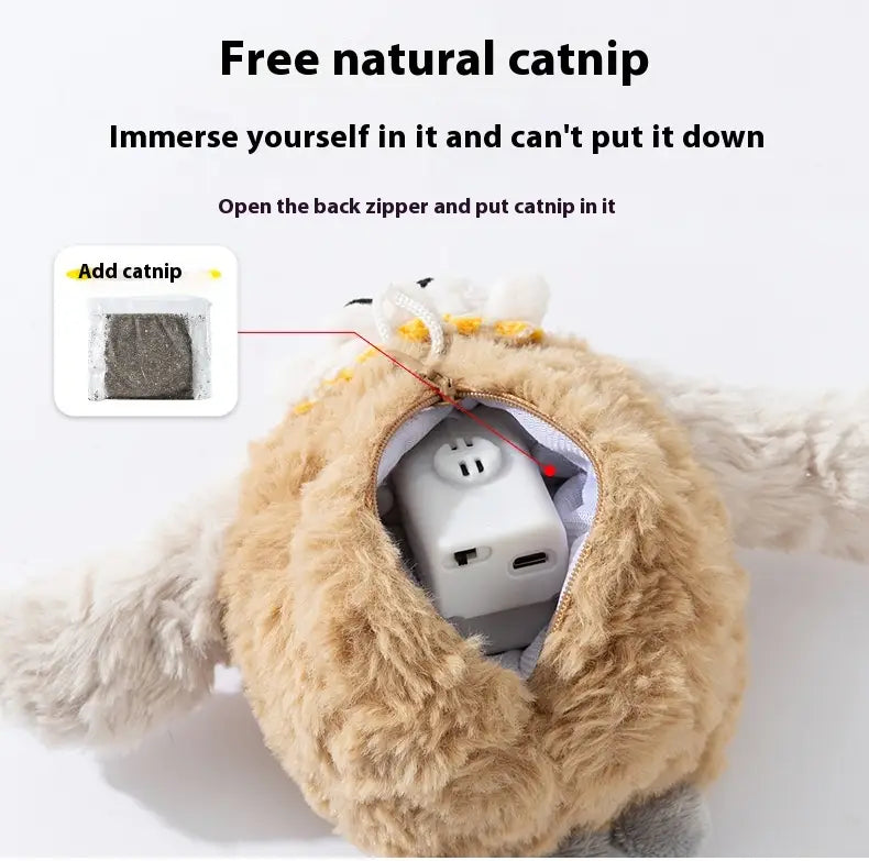 Interaktiivinen muhkea kissan lelu, jonka Catnip USB on ladattava sisäkissoille
