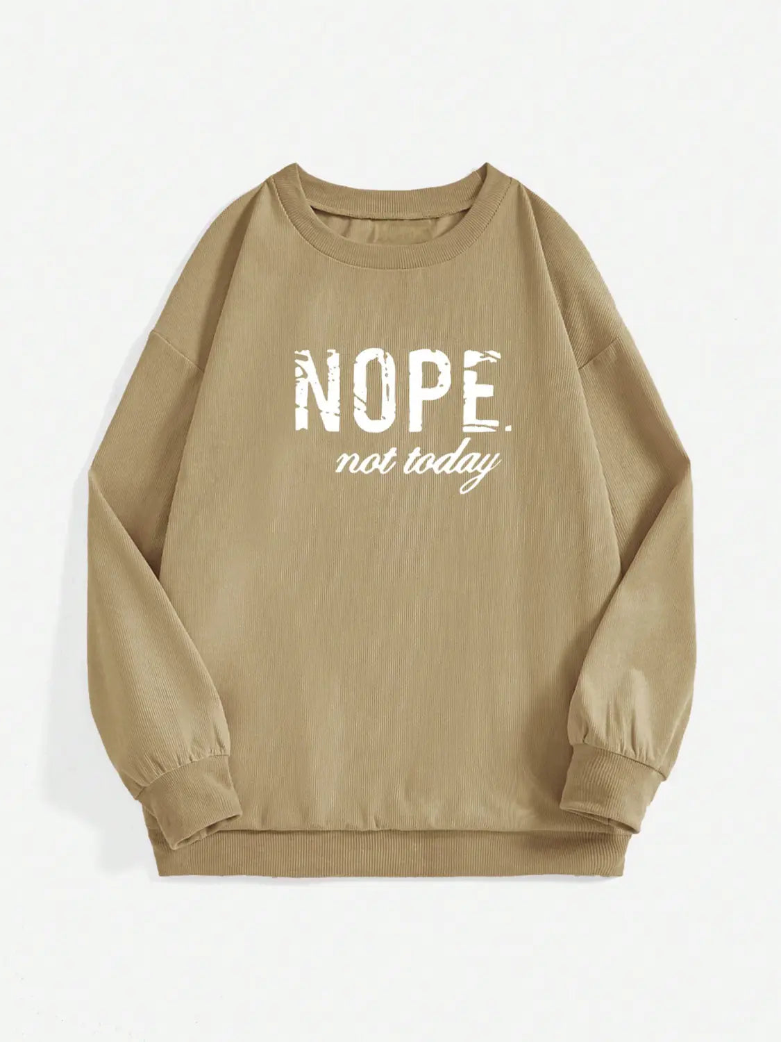 Long Sleeve 3D Letter Graphic Sweatshirt Polyester Drop Shoulder Pullover