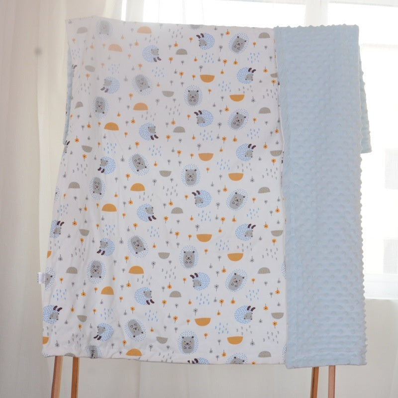 Children’s Printed Simple Casual Pure Cotton Blanket - Cozy Double-Sided Velvet Blanket for Tiny Dreamers