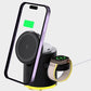 Folding Magnetic Three-in-one Wireless Charger - Laughing while charging with the Fast Charge Wizard