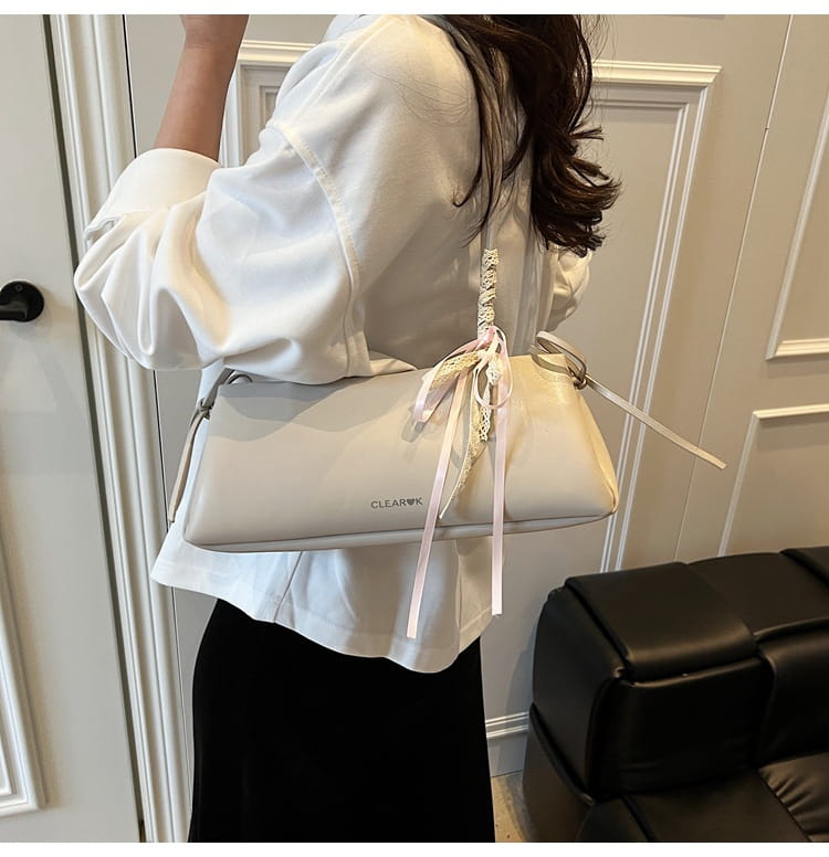 Pungă de pernă din poliester PU moale cu curea de umăr dublu negru roz gri alb alb