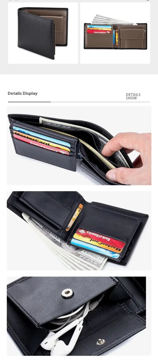 Portefeuille de violon en cuir authentique pour le support de carte de blocage RFID Slim RFID Cow Slim