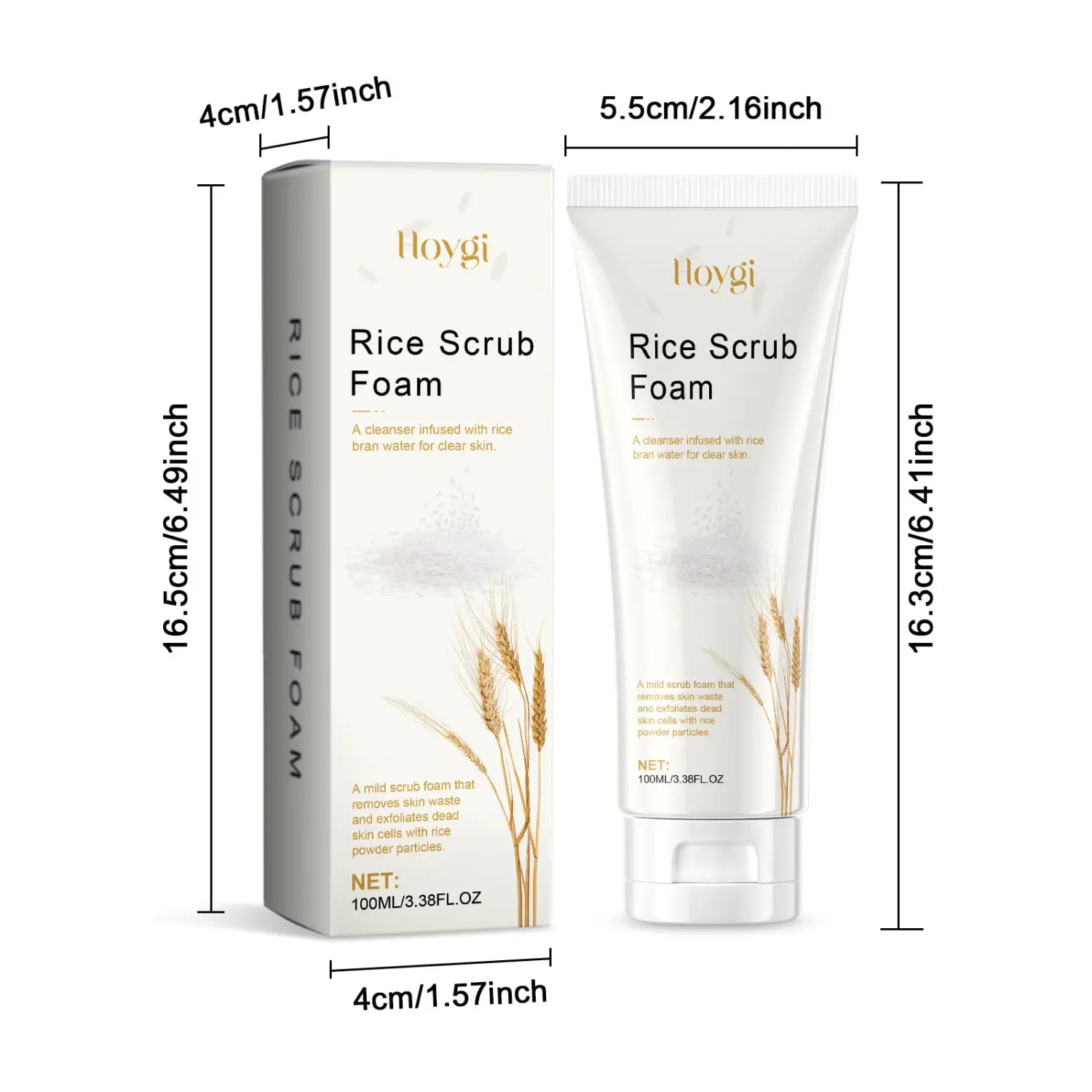 Rice Facial Cleanser Mild with Hyaluronic Acid and Coconut Oil